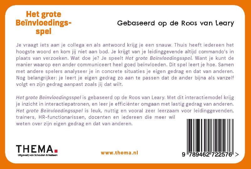 Achterkant van Het grote beinvloedingsspel