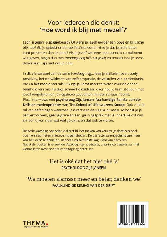 Achterkant van Vandaag nog blij met jezelf