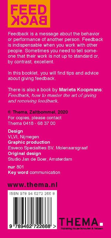 Achterkant van Feedback