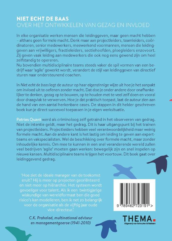 Achterkant van Niet echt de baas