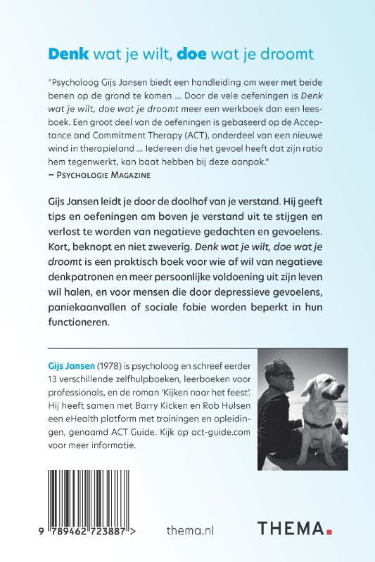 Achterkant van Denk wat je wilt, doe wat je droomt