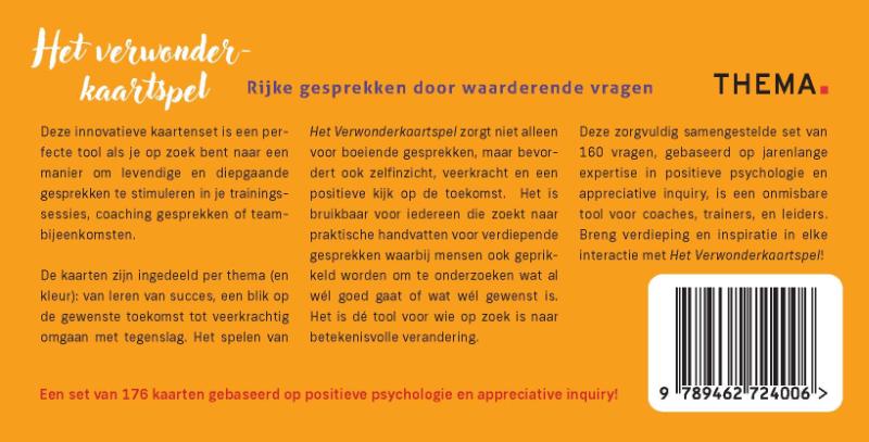 Achterkant van Het verwonderkaartspel