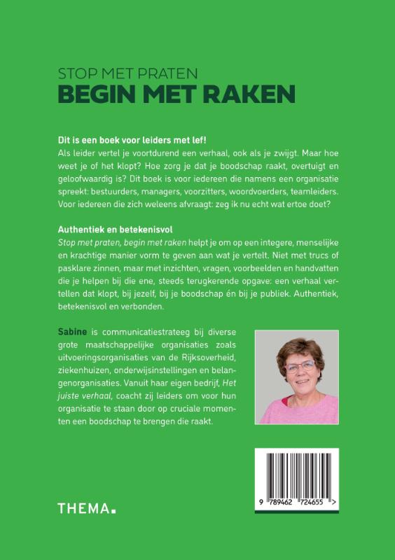 Achterkant van Stop met praten, begin met raken