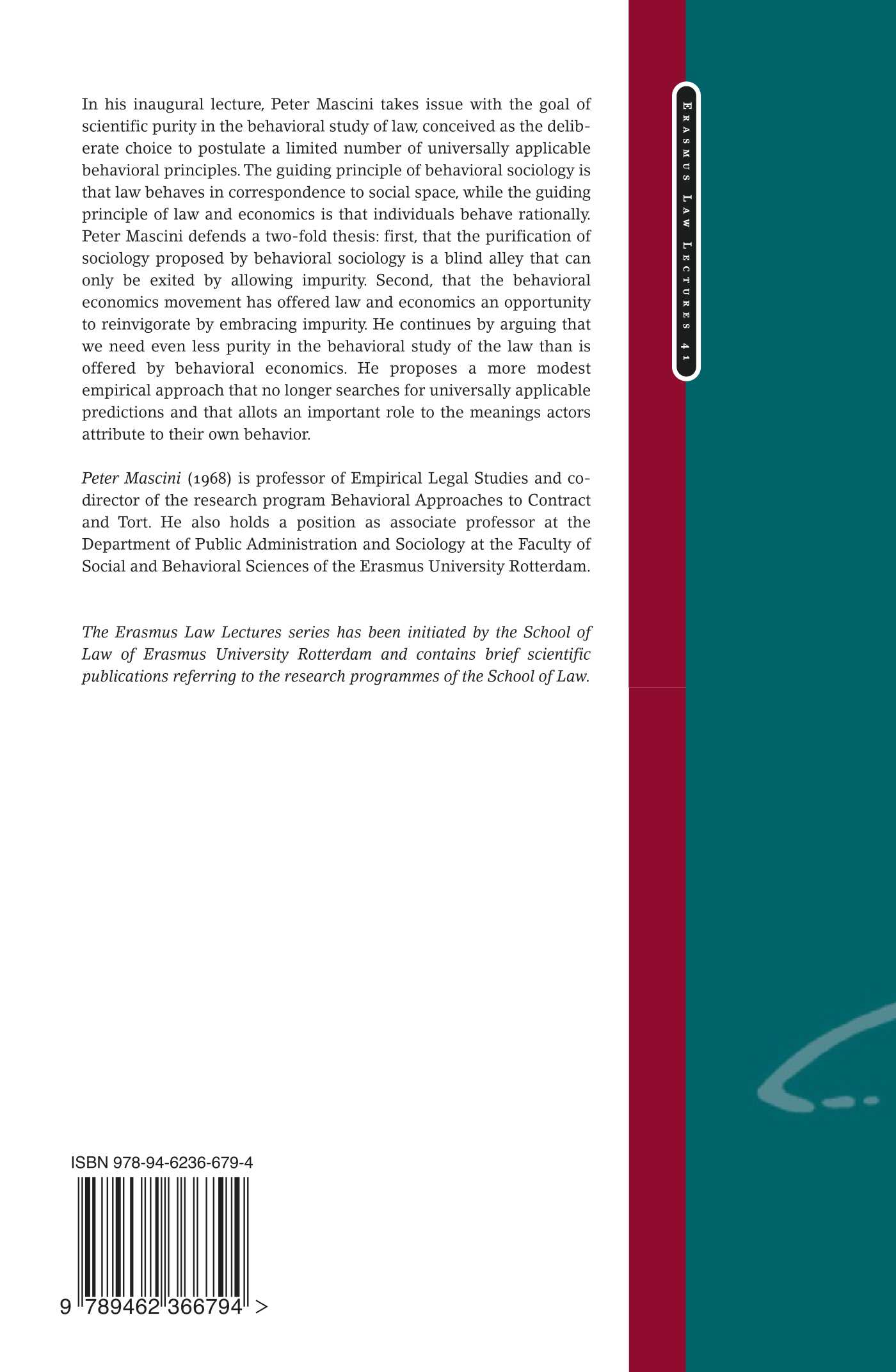 Achterkant van Law and behavioral sciences