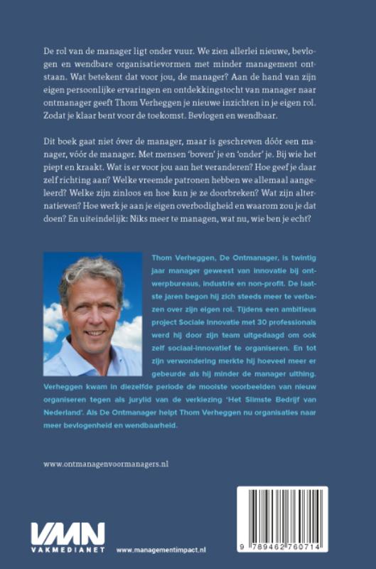 Achterkant van Ontmanagen voor managers