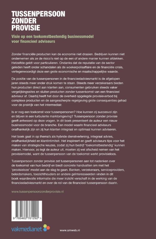 Achterkant van Tussenpersoon zonder provisie
