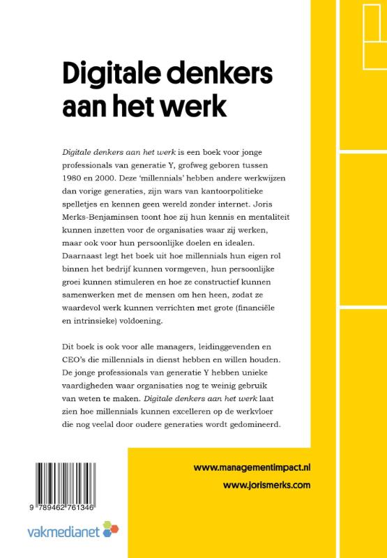 Achterkant van Digitale denkers aan het werk