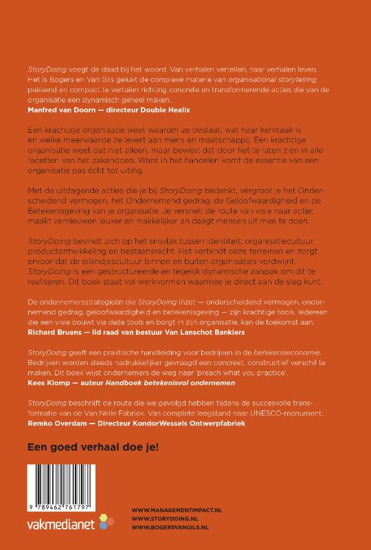Achterkant van StoryDoing voor organisaties