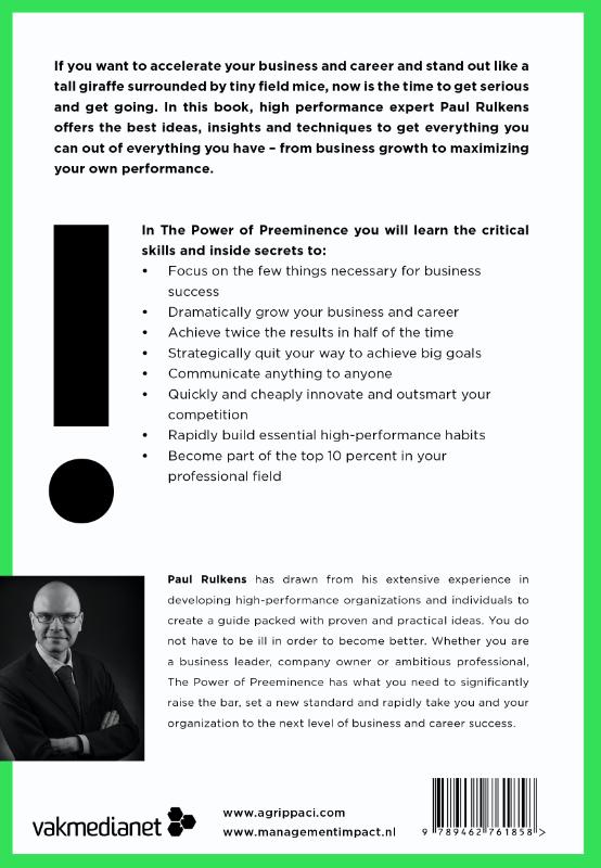 Achterkant van The power of preeminence
