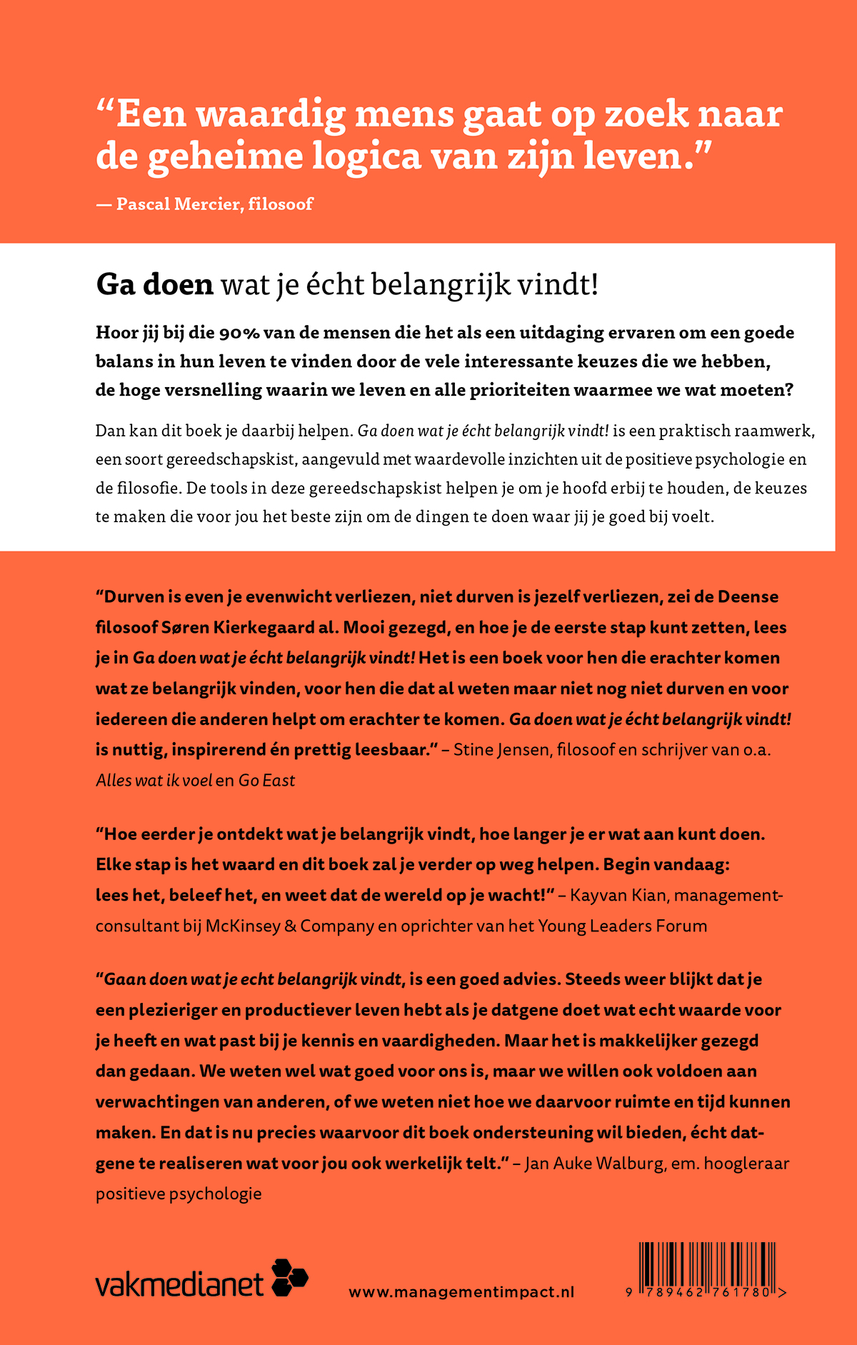 Achterkant van Ga doen wat je écht belangrijk vindt!