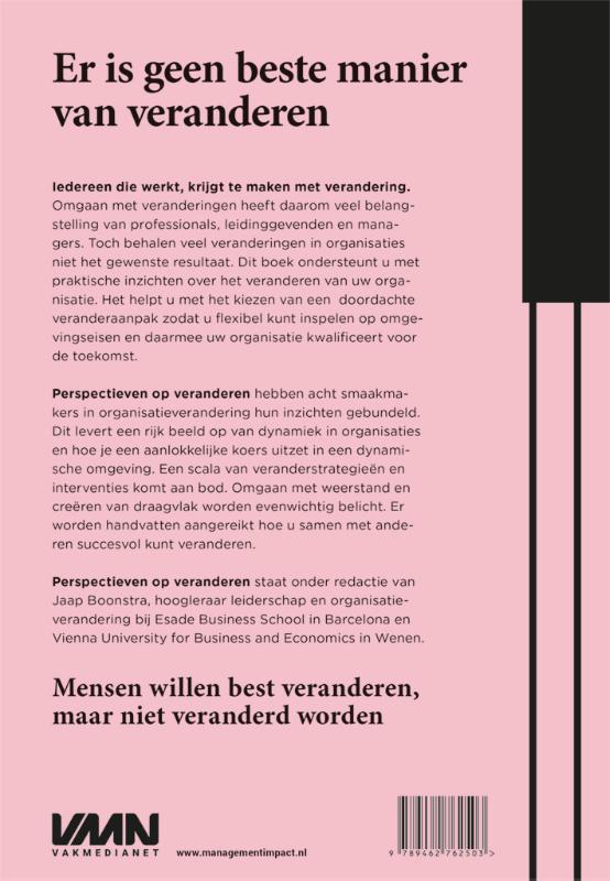 Achterkant van Perspectieven op veranderen