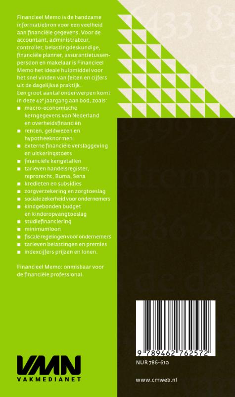 Achterkant van Financieel Memo 2018