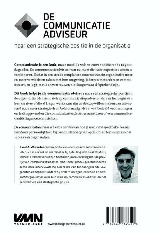 Achterkant van De communicatie-adviseur