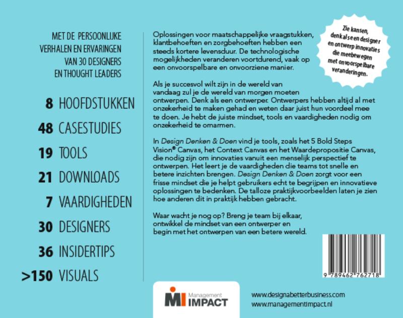 Achterkant van Design denken & doen