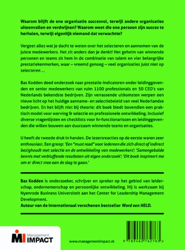 Achterkant van De kunst van duurzaam presteren