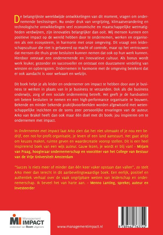 Achterkant van Ondernemen met impact