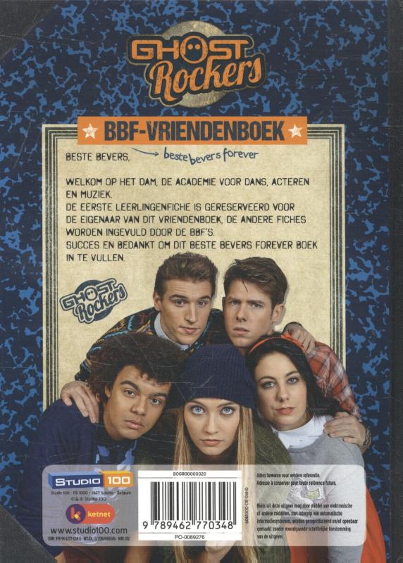 Achterkant van Ghost Rockers : vriendenboek