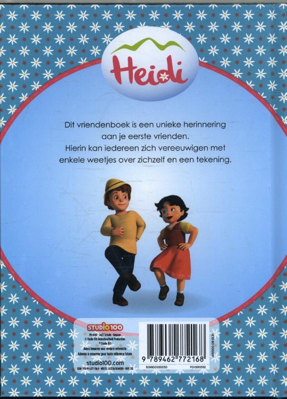 Achterkant van Heidi: Vriendenboek