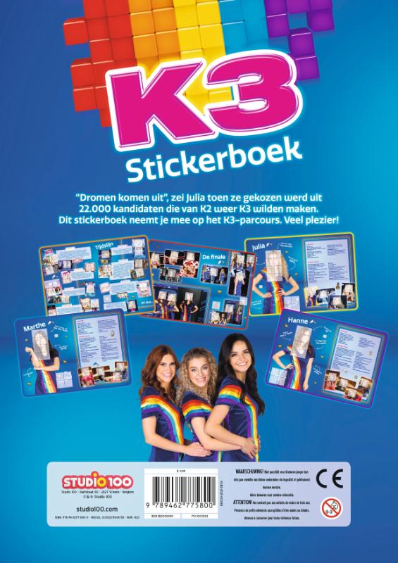 Achterkant van K3 : stickerboek