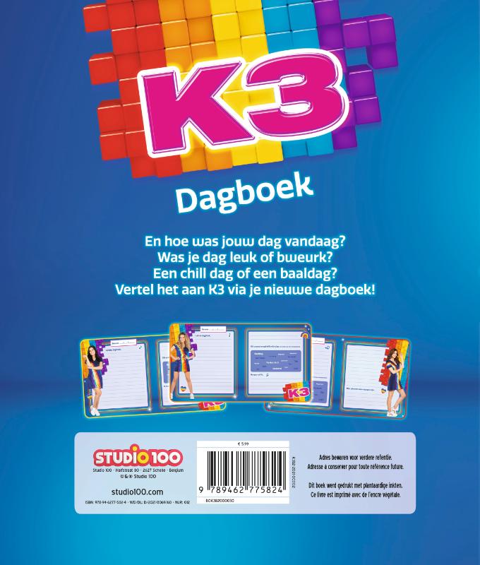 Achterkant van K3 : dagboek
