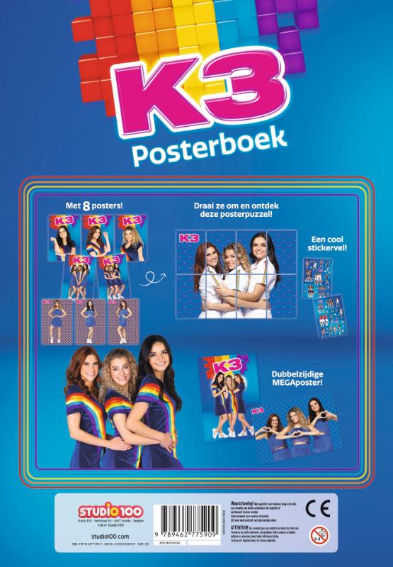 Achterkant van K3 : posterboek - Een nieuw begin - met posters en stickers