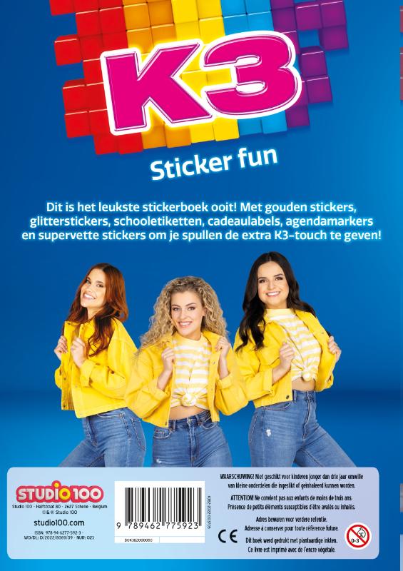 Achterkant van K3 : stickertjesboek