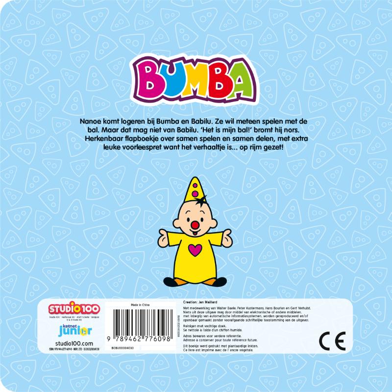 Achterkant van Bumba : kartonboek met flapjes - Samen spelen, samen delen