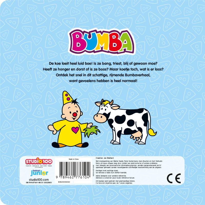 Achterkant van Bumba : kartonboek met flapjes - Boe doet de koe