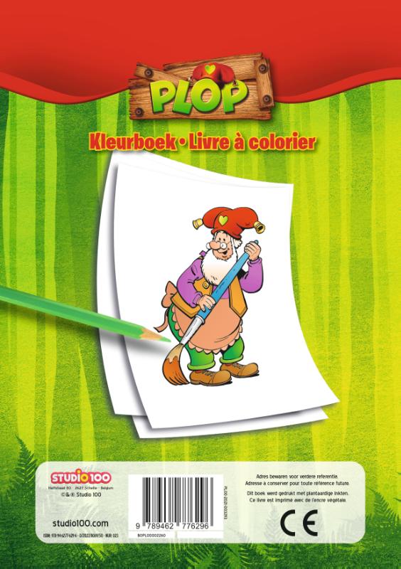 Achterkant van Plop : kleurboek 2022