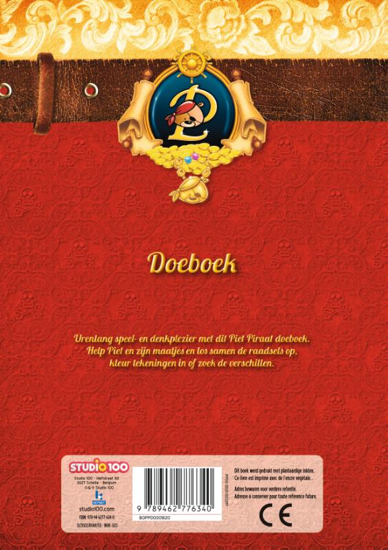 Achterkant van Piet Piraat: doeboek