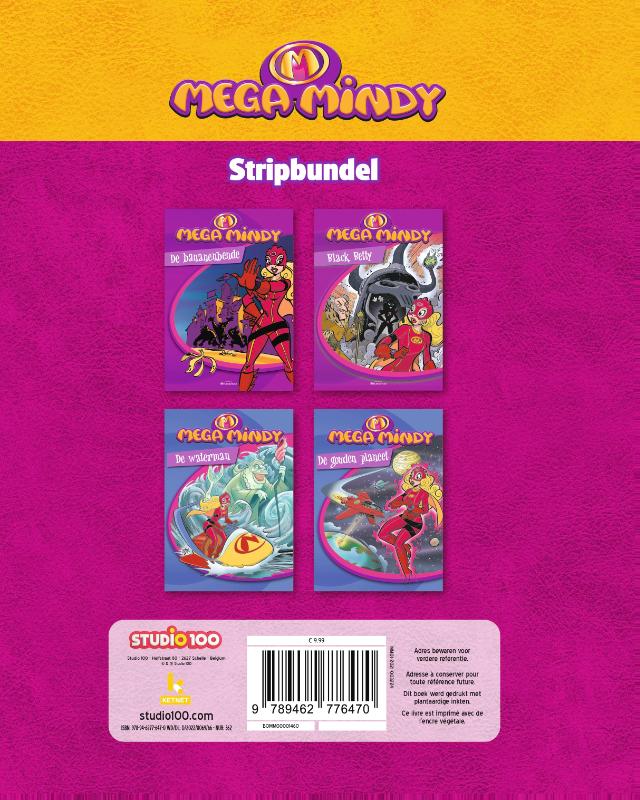 Achterkant van Mega Mindy : omnibus - Stripbundel met 4 strips