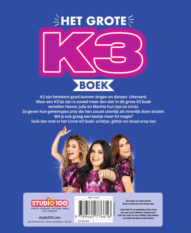 Achterkant van K3 : fotoboek - Het Grote K3 boek