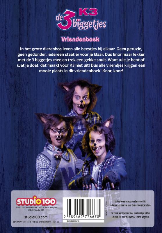 Achterkant van Vriendenboek - 3 biggetjes