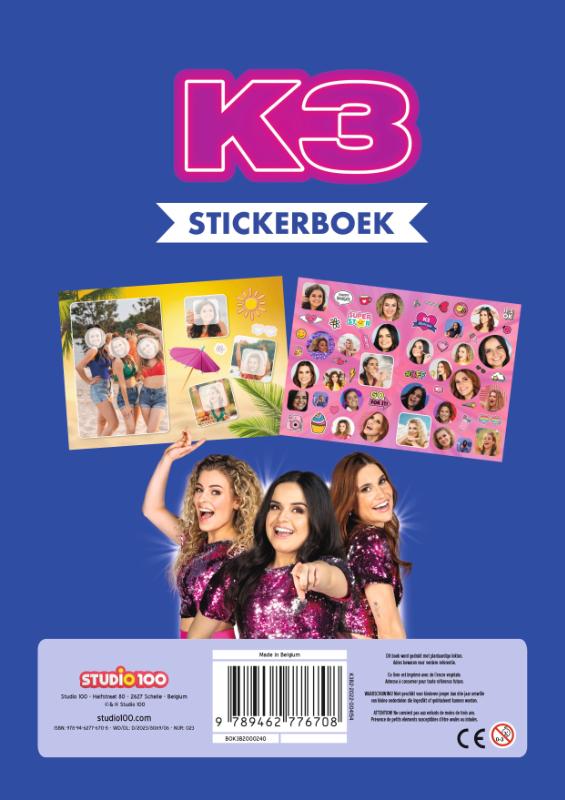 Achterkant van K3 : stickerboek - Glitter
