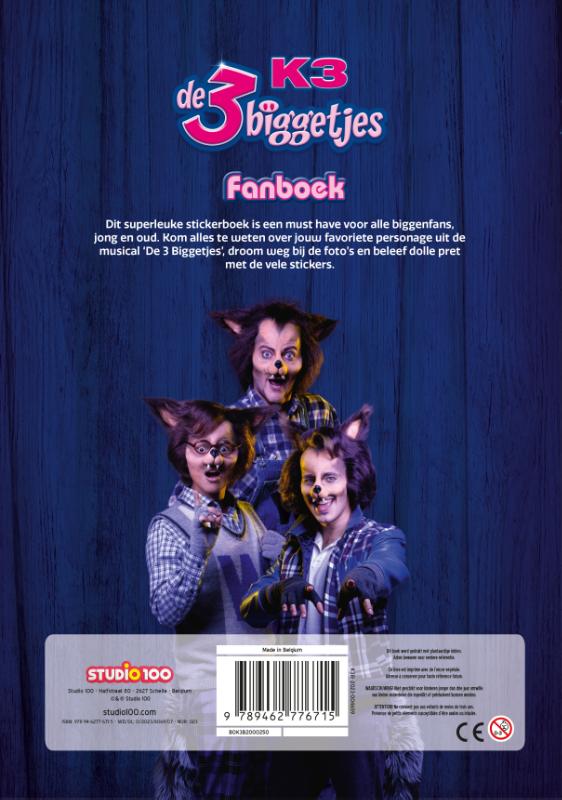 Achterkant van K3: Fanboek met stickers - 3 Biggetjes