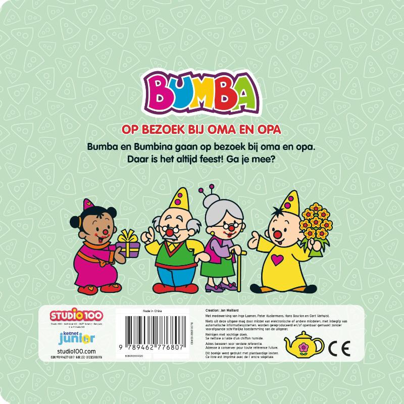 Achterkant van Bumba : kartonboek - Op bezoek bij oma en opa