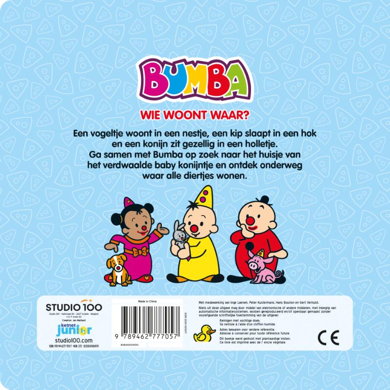 Achterkant van Bumba : kartonboek met flapjes - Wie woont waar?