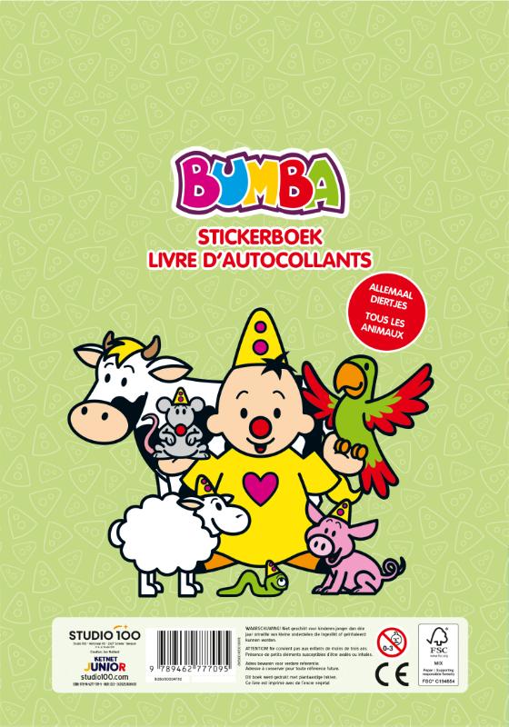 Achterkant van Bumba : stickerboek - Dieren