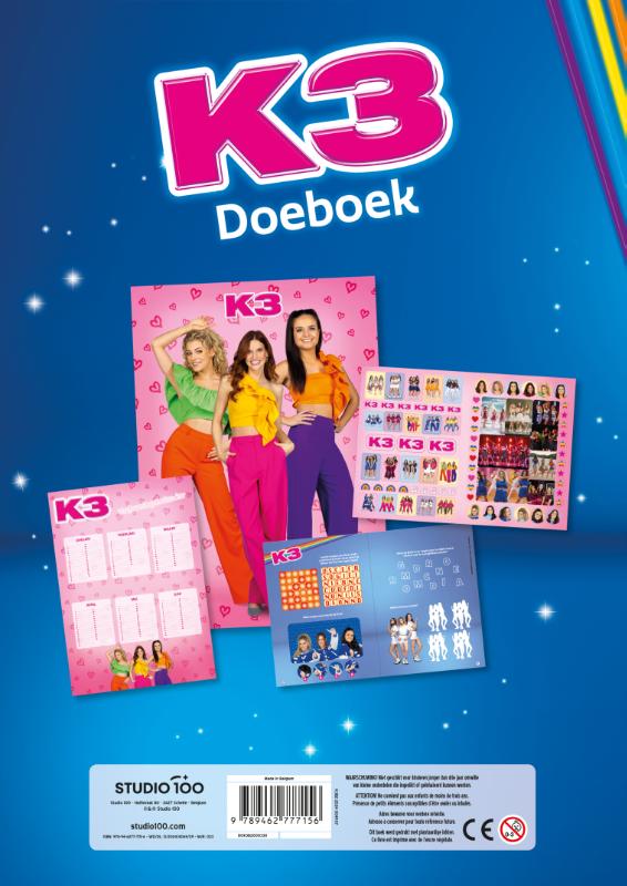 Achterkant van K3 : doeboek - Alle kleuren