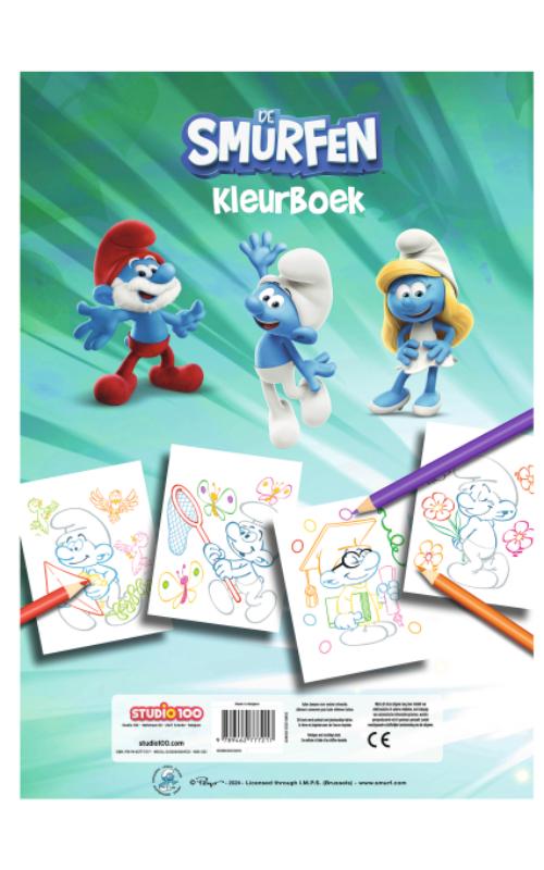 Achterkant van De Smurfen : kleurboek