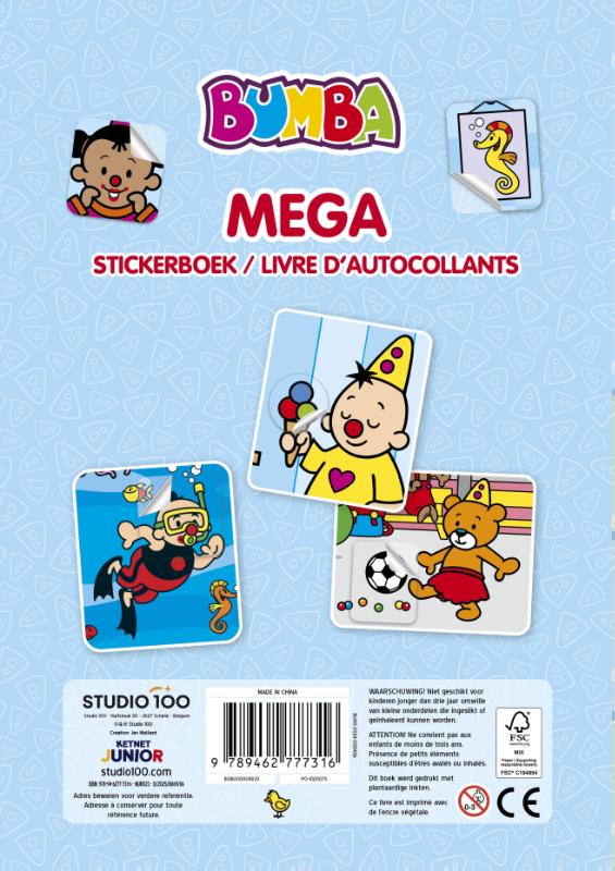 Achterkant van Bumba : mega stickerboek