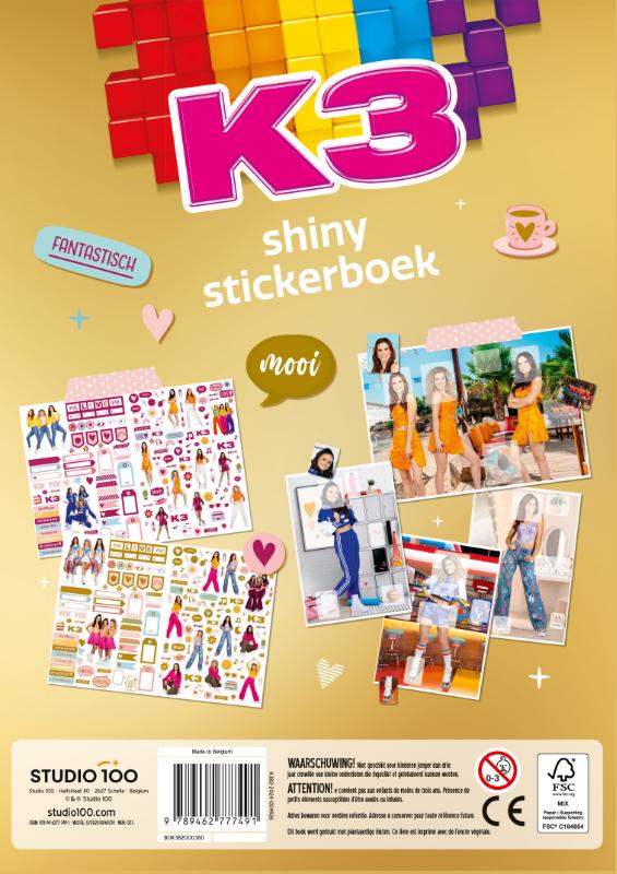 Achterkant van K3 : stickerboek - Shiny stickers