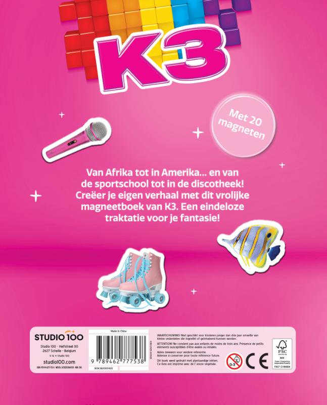 Achterkant van K3 : magneetboek
