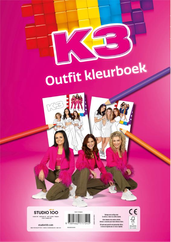 Achterkant van K3 : kleurboek - Outfit kleurboek