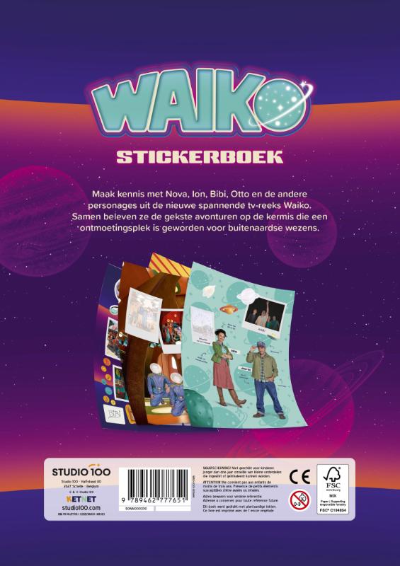 Achterkant van Waiko : stickerboek
