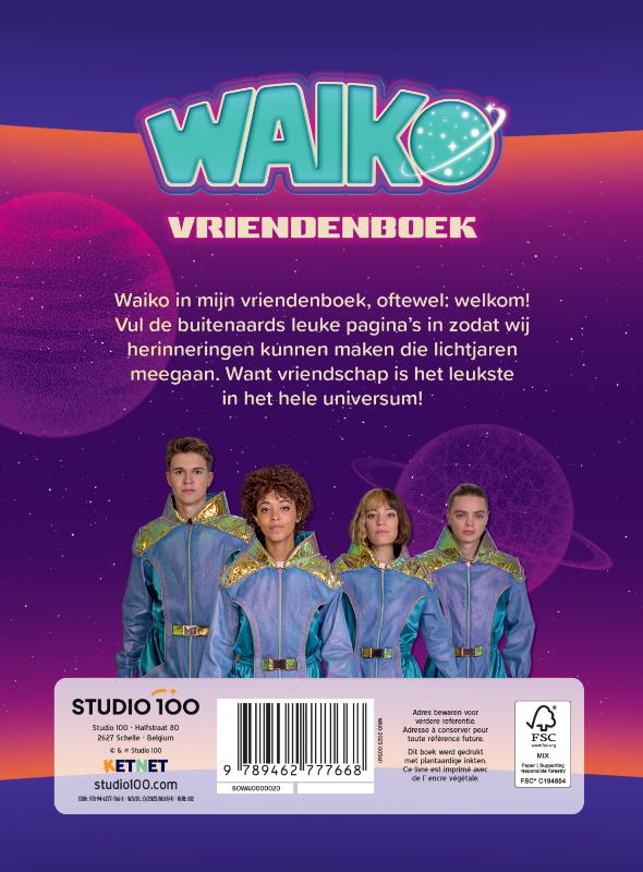 Achterkant van Waiko : vriendenboek