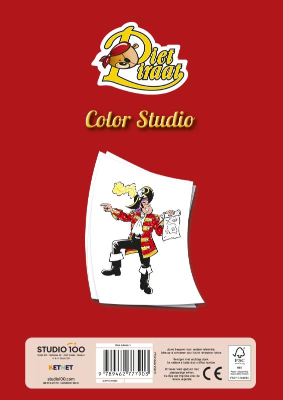 Achterkant van Piet Piraat: Kleurboek - Feest!