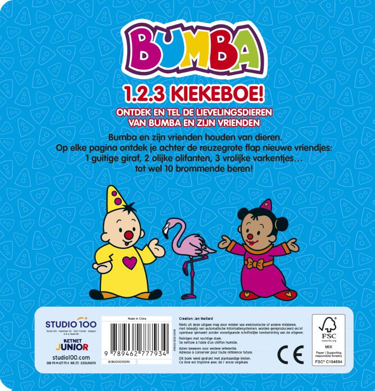 Achterkant van Bumba 1, 2 , 3 Kiekeboe!