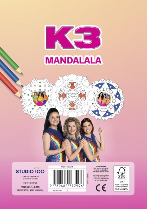 Achterkant van K3 : Kleurboek - Mandalalala