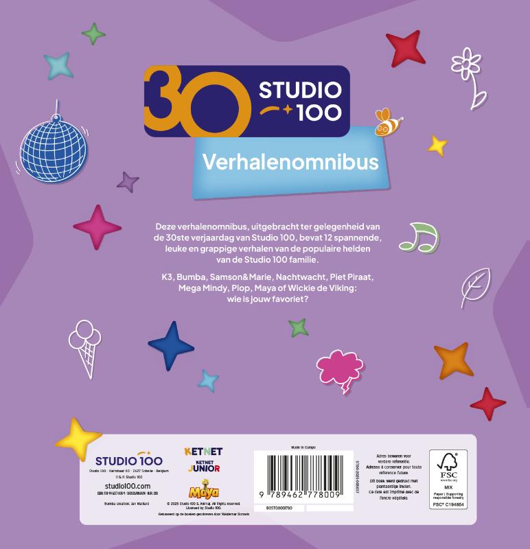 Achterkant van Studio 100 : omnibus - 30 jaar